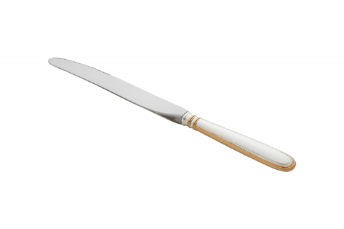Нож столовый "Капелька" частично позолоченный