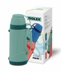 Термос пластиковый со стеклянной колбой 1 л цветной Diolex
